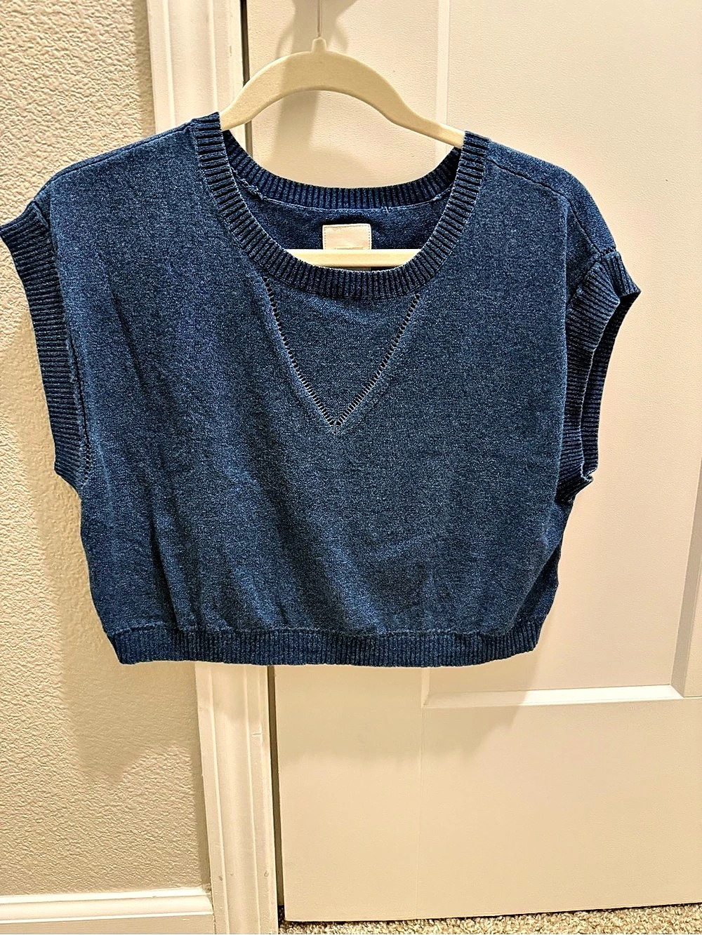 Joe’s Cropped Blue Sweater Top